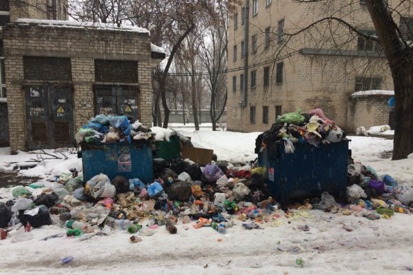 В центре Донецка не вывозят мусор (фото)