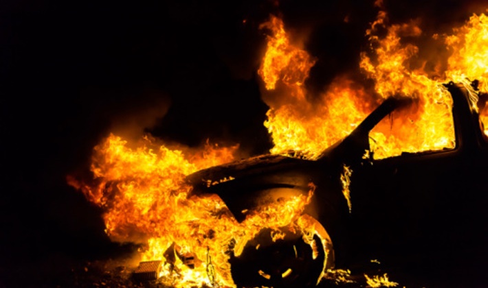 В Краматорске ночью сгорела Skoda (фото)