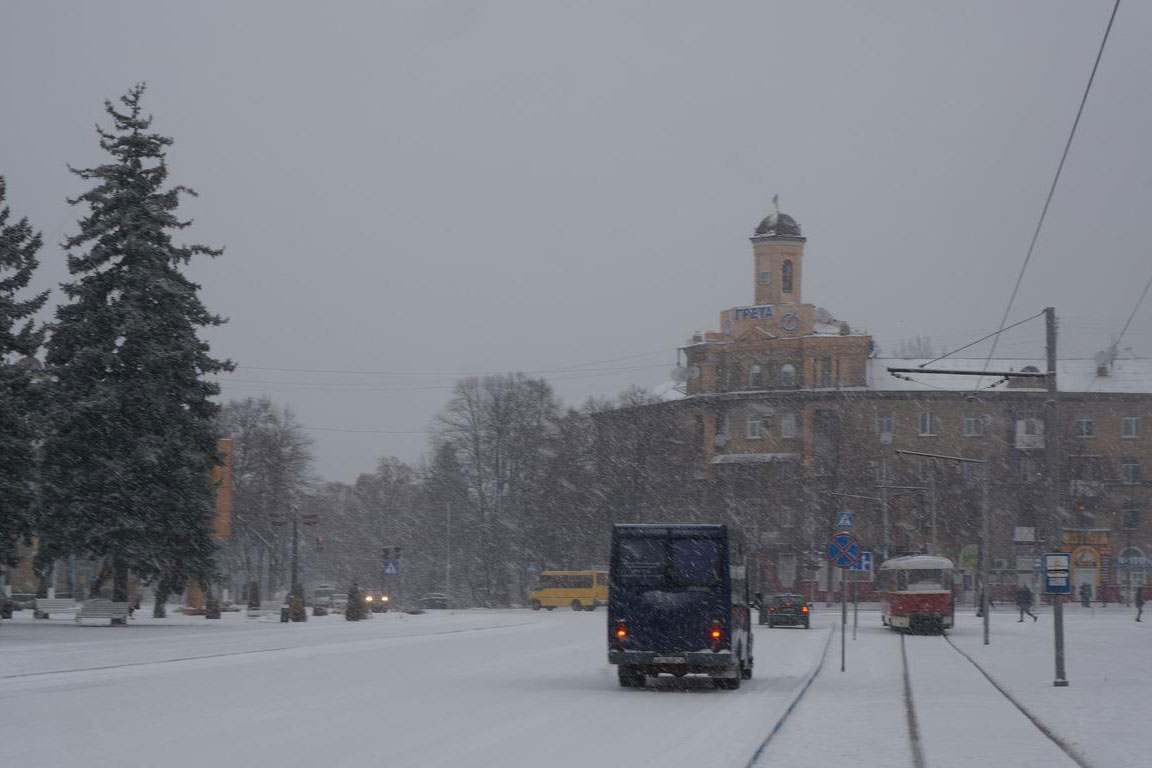 В Дружковке - снегопад (фото)
