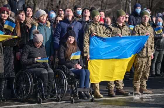 В Краматорске провели флешмоб по случаю Дня единения