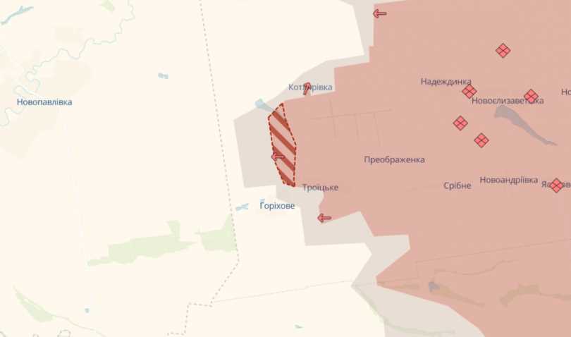 Российской армии остается чуть больше двух километров до границы Донецкой и Днепропетровской областей - DeepState