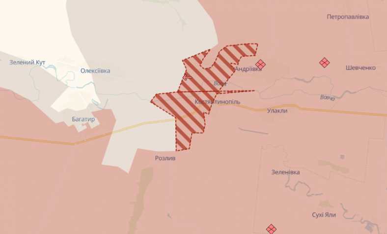 Российские войска оккупировали Андреевку и Константинополь в Донецкой области - DeepState