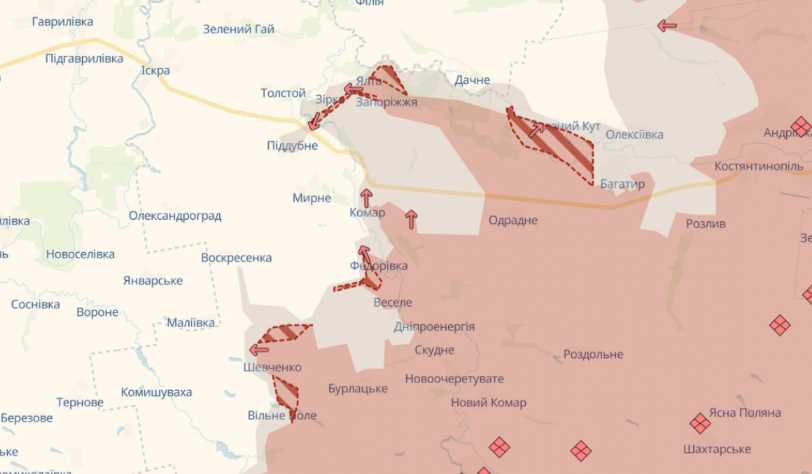 Російська армія просунулася поблизу кордону Донецької та Дніпропетровської областей – DeepState