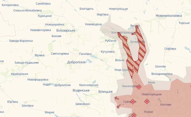 Російська армія просунулася під Добропіллям – DeepState