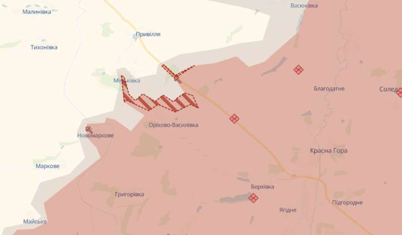 У DeepState заявили про окупацію Оріхово-Василівки на Донеччині: у ЗСУ стверджують, що інформація неправдива