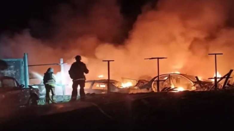 Крупный пожар в Краматорске: повреждено 200 кв. м территории