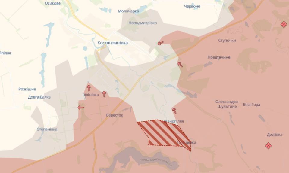 Российские войска продвинулись в направлении Константиновки – DeepState